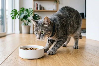 Pourquoi mon chat gratte autour de sa gamelle : comportement expliqué