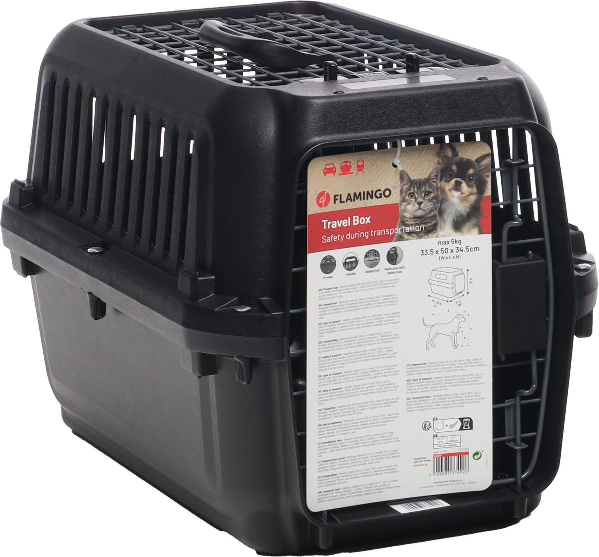 Cage de transport pour chat noire