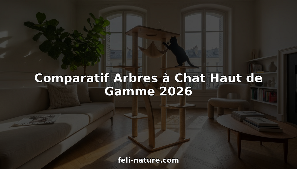 Un arbre à chat design qui s’intègre parfaitement dans le salon raffiné d’un appartement parisien.
