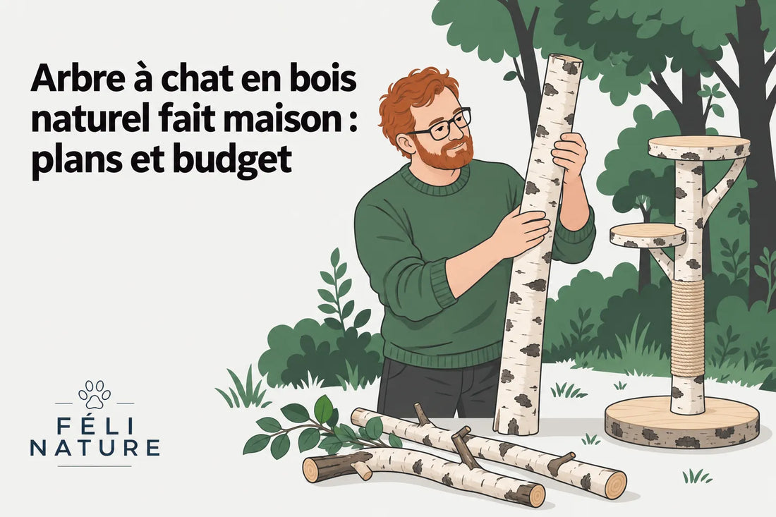 Arbre à chat en bois naturel fait maison : plans et budget
