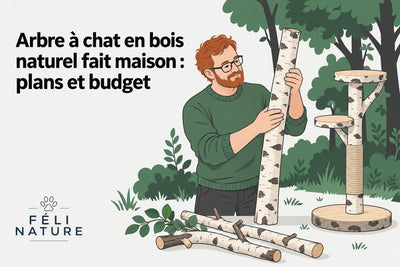 Arbre à chat en bois naturel fait maison : plans et budget