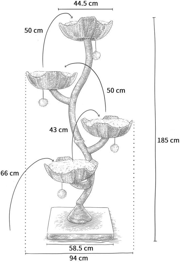 Schéma dimensions L'Éclipse 183 cm — FéliNature