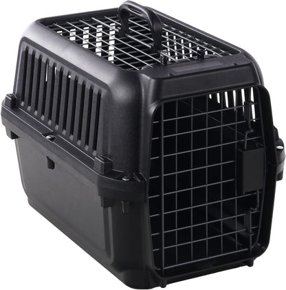 Cage de transport noire pour chat à double porte