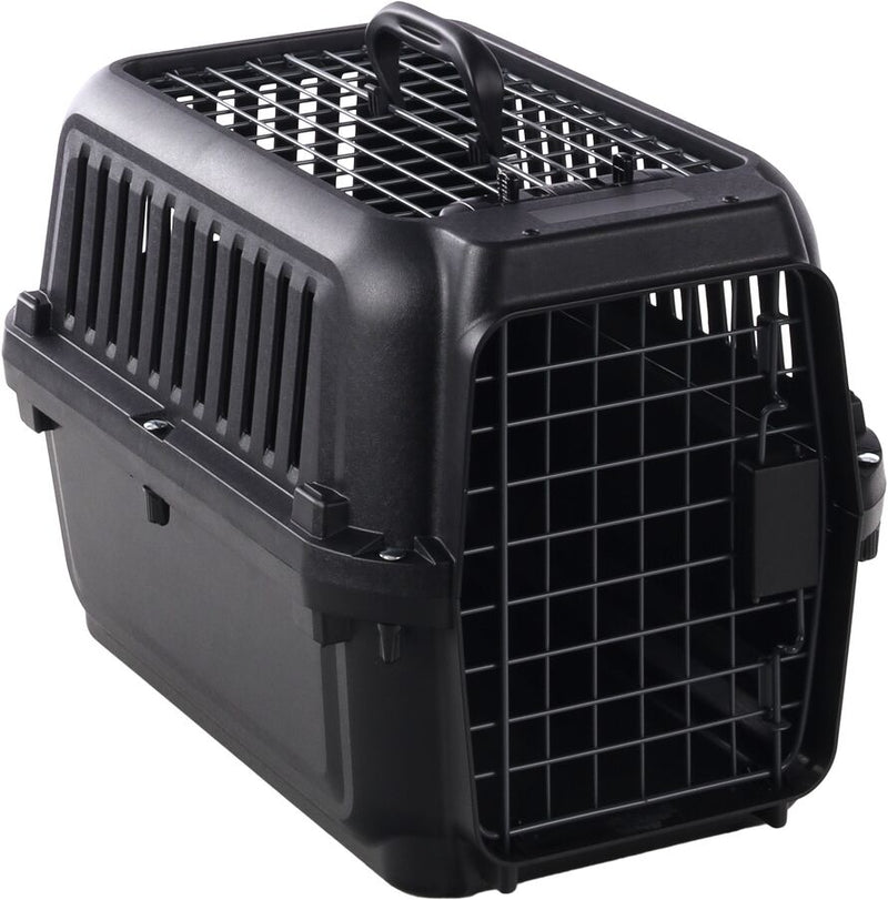 Cage de transport noire pour chat à double porte