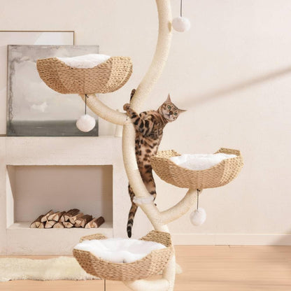 Arbre à Chat de Luxe - 4 Niveaux (183 cm) Design Moderne pour Chats