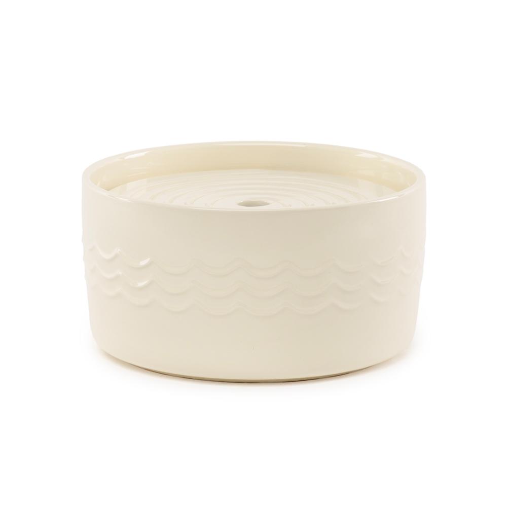 Fontaine à eau en céramique crème pour chat, 1,5 L