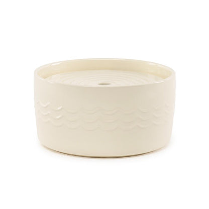 Fontaine à eau en céramique crème pour chat, 1,5 L