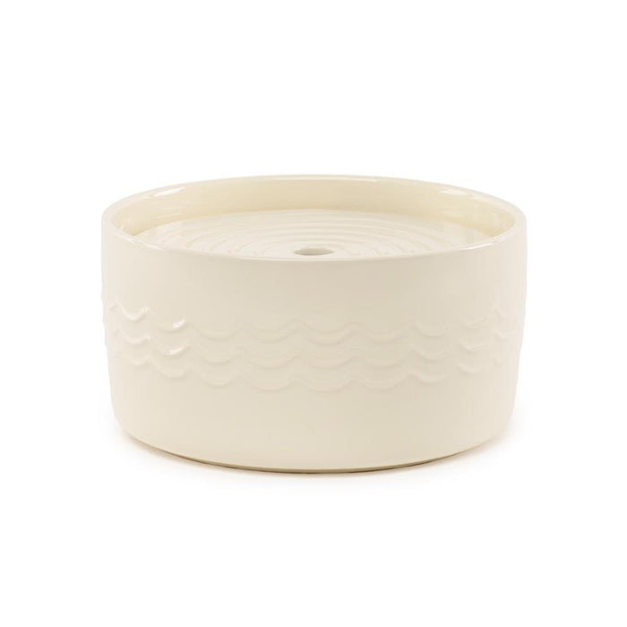 Fontaine à eau en céramique crème pour chat, 1,5 L