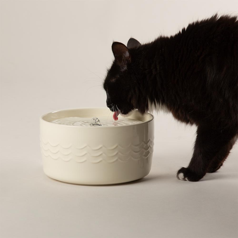 Fontaine à eau en céramique crème pour chat