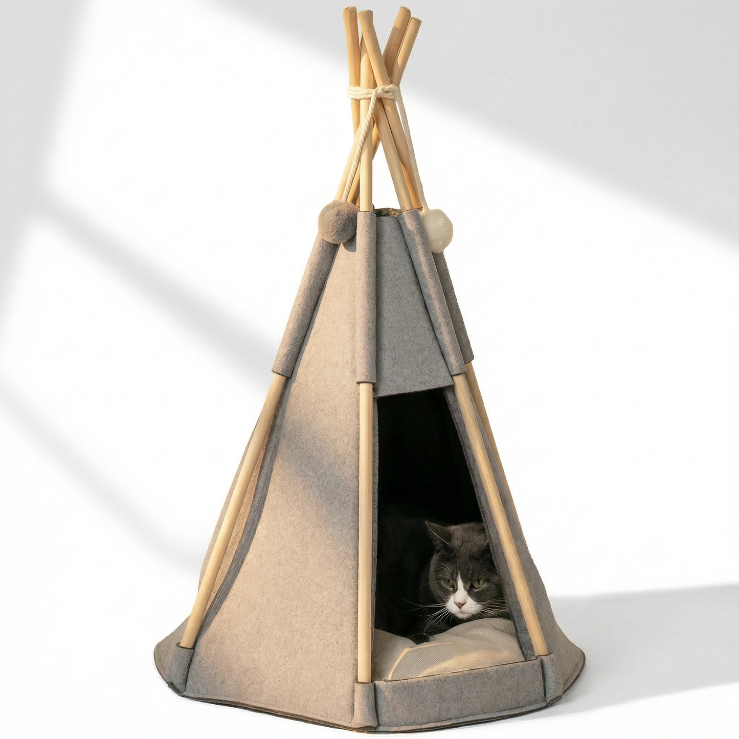 Tente Tipi Chat en Feutrine I Le Refuge Nomade - FéliNature