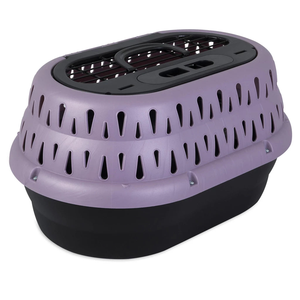 Panier de transport pour chat à ouverture par le haut, coloris violet