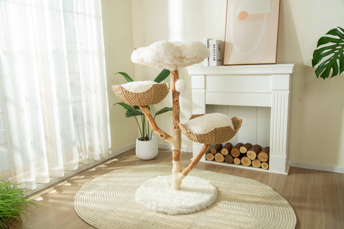 Arbre à Chat en Bois Massif | Design Naturel et Moderne 113cm | Natura | FéliNature.