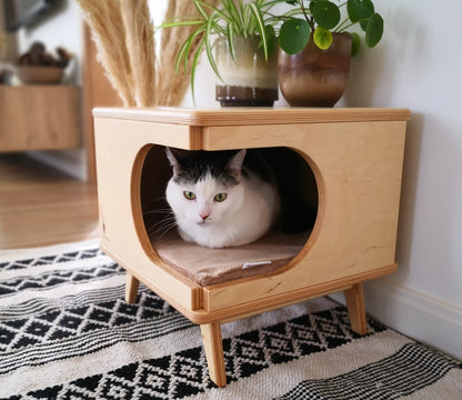 Lit pour Chat en Bois Massif – Élégance et Polyvalence pour vos Espaces