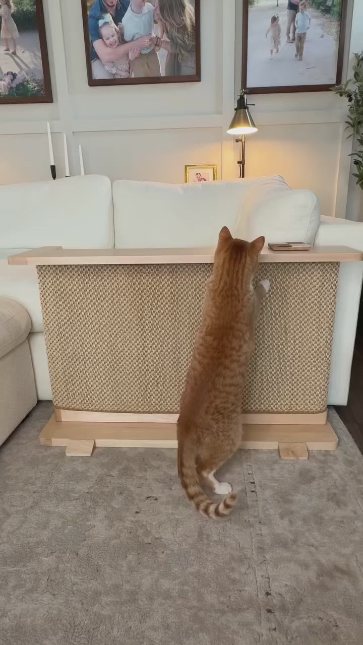 Le Coin Félin I Table d'Appoint Élégante et Griffoir d'Angle en Bois Massif I FéliNature